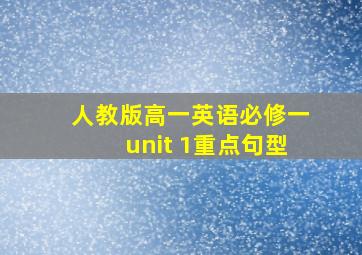 人教版高一英语必修一unit 1重点句型